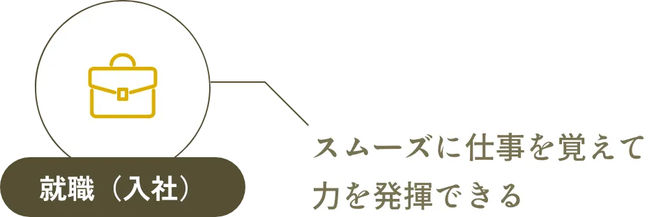 就職（入社） スムーズに仕事を覚えて力を発揮できる