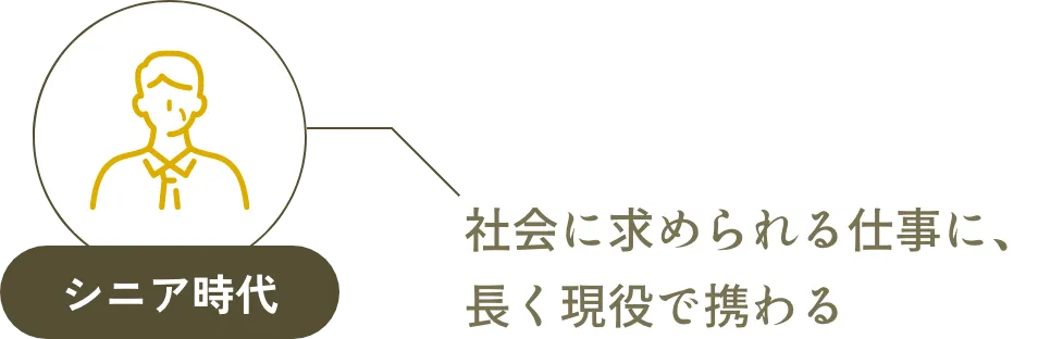 シニア時代 社会に求められる仕事に、長く現役で携わる